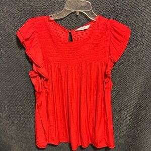 POPSUGAR Scarlet Ruffle Sleeve Top